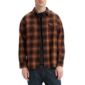 Levi's Classic Worker Plaid Shirt Mens 3XL Brown Plaid Long Sleeves Button Up‎
